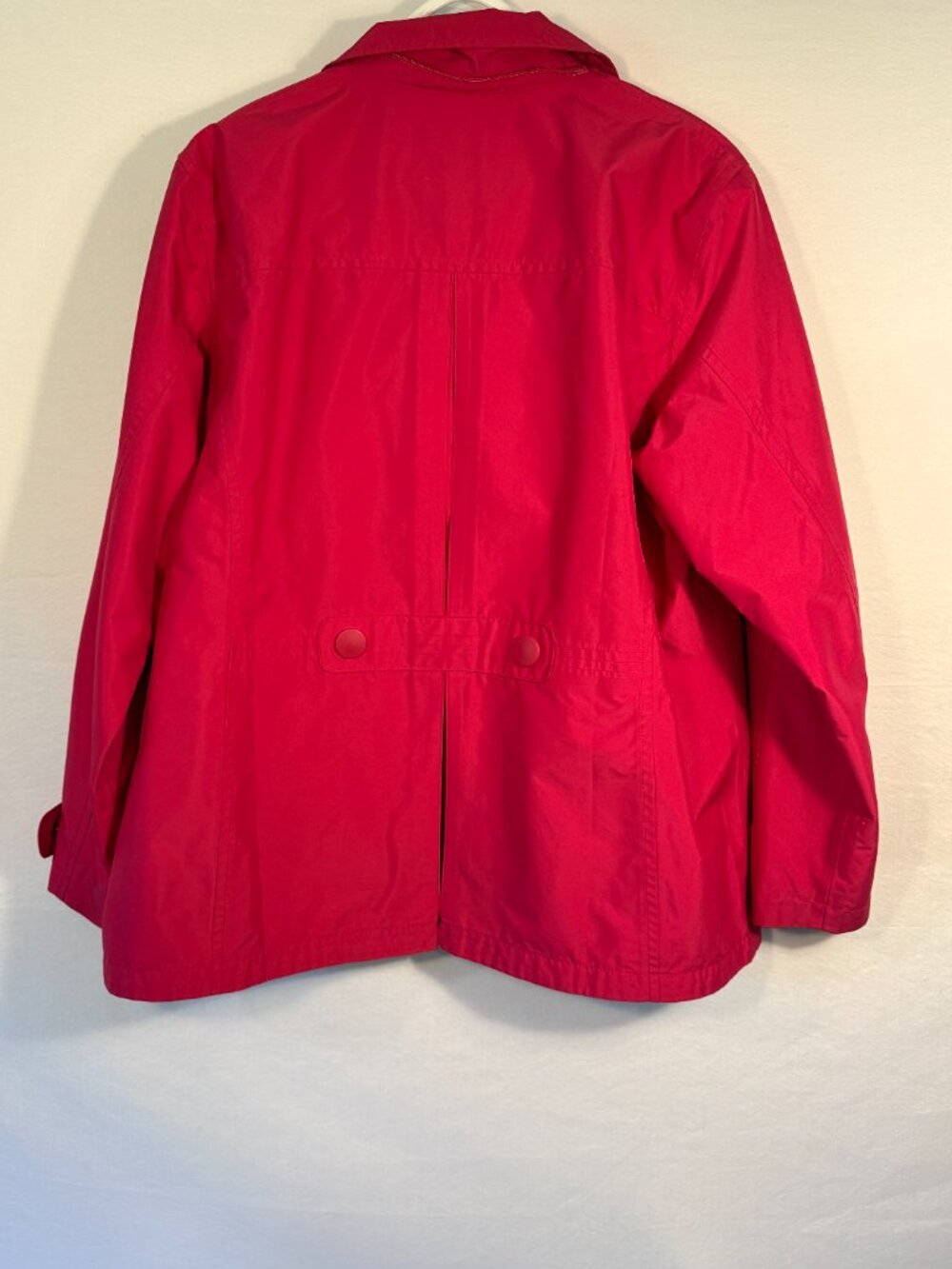 L.L.Bean Hot Pink Mesh-Lined Rain Jacket Waterproof L Petite - Picture 3 of 3
